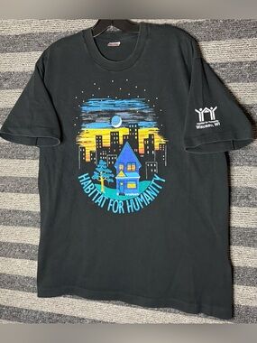 Vintage 90’s Habitat for Humanity Wisconsin Black Single Stitch T-Shirt Men’s XL